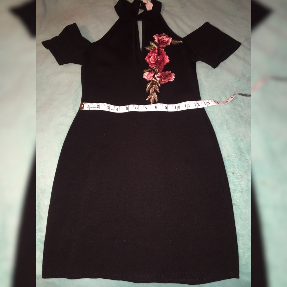 Frenzee Black Embroidered Dress